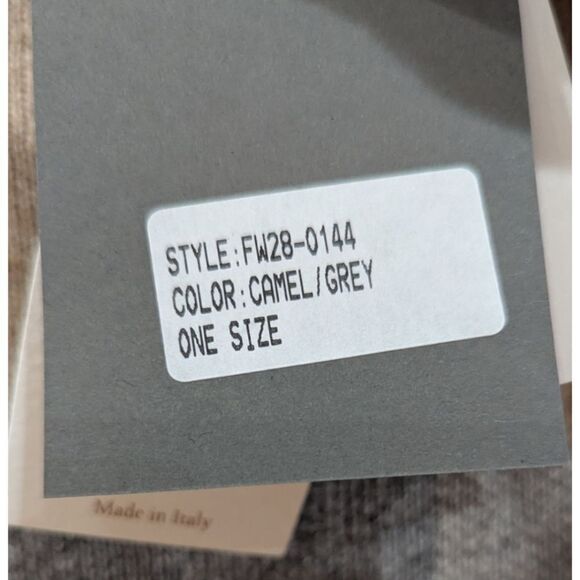 Note De Anita Merino Wool & Cashmere Cape Gray/Tan Women's Sweater OSFA NWT - Picture 4 of 5